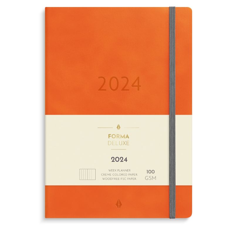 kalenteri-2024-business-forma-deluxe-oranssi-atk-pikatukku-verkkokauppa