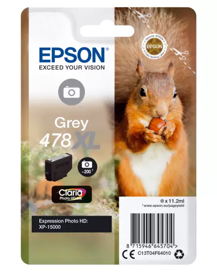 478XL Grey Claria Photo HD Ink - Epson mustesuihkupatruunat - C13T04F64010 - 1
