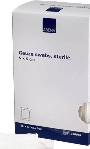 ABENA harsotaitos 5x5cm 5/pss 8krs steriili 125kpl - Ensiapu, työsuojaus ja työterveys - 17490 - 2
