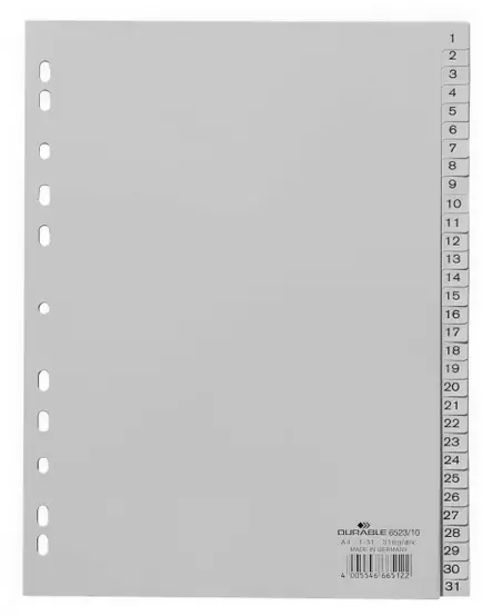Hakemisto1-31 PP Harmaa - Hakemistot, rekisterit - 652310 - 1
