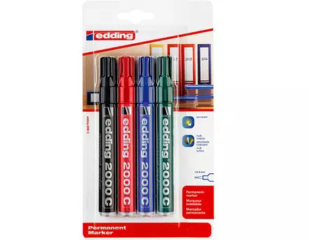 Huopakynä Edding pysyvä 4 väriä 1,5-3 mm - Merkkauskynät, -tussit - 67600 - 1