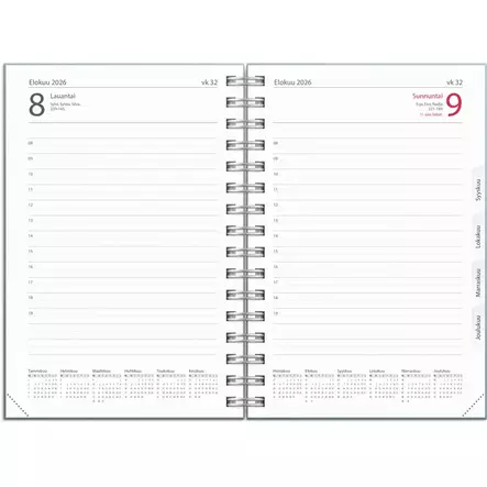 Kalenteri 2026 Päiväkirja Textile sininen - Pöytäkalenterit - 398030 - 1