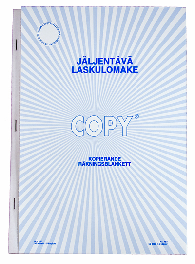Laskulomake jäljentävä A4, pysty, 50 lehteä, suomi/ruotsi - Kirjoituspaperit ja lomakkeet, kortistot - 450 - 1