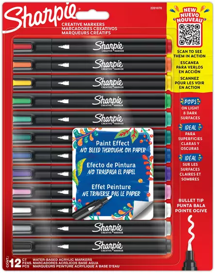 Sharpie Creative Marker 12kpl värilajitelma akryylitussi - Merkkauskynät, -tussit - 2201070 - 1