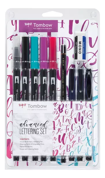 Tombow hand lettering set Advanced - Taidekynät - TOM15020 - 1