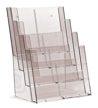 4-lokeroinen, pöytä/seinäteline A4 - Esitetelineet - 4C230 - 1