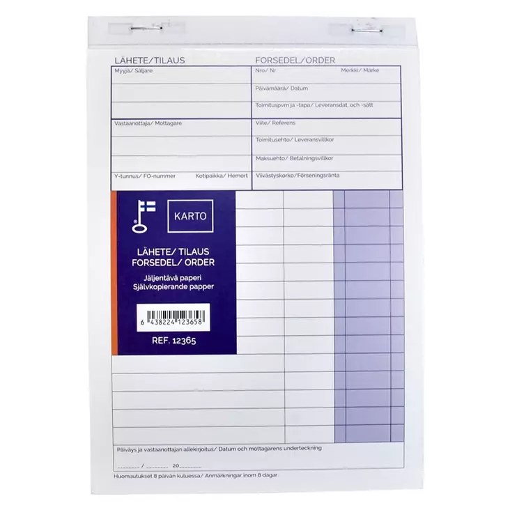 Lähete/Tilauslomake A5 jäljent 50 lehteä - Kirjoituspaperit ja lomakkeet, kortistot - 394760 - 1