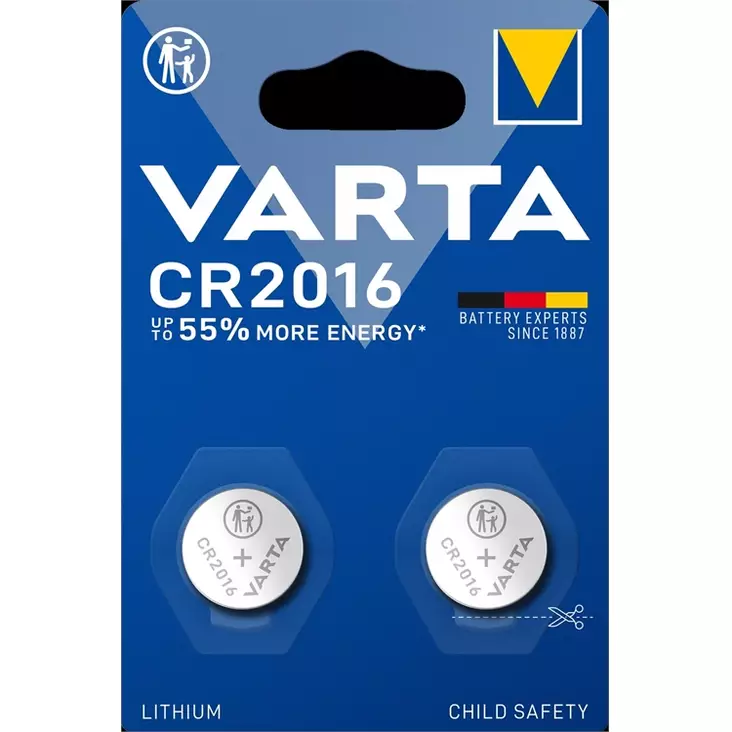 Paristo Varta Lithium Coin CR2016 /2KPL - Paristot, varavirtalähteet - 395050 - 1