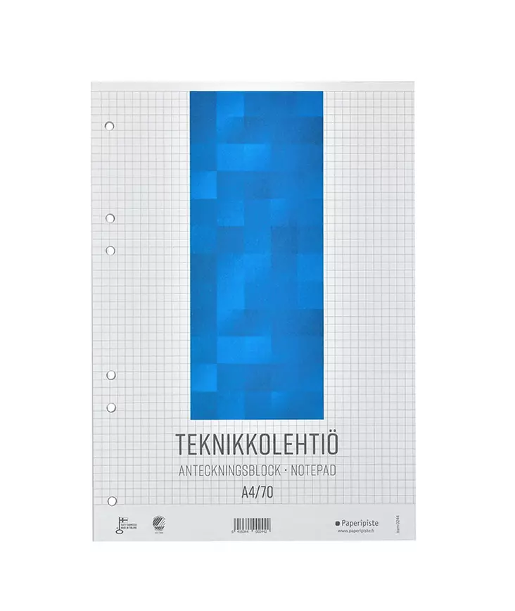 Teknikkolehtiö A4/70 5x5 mm ruudut - Nidotut vihkot - 56670 - 1