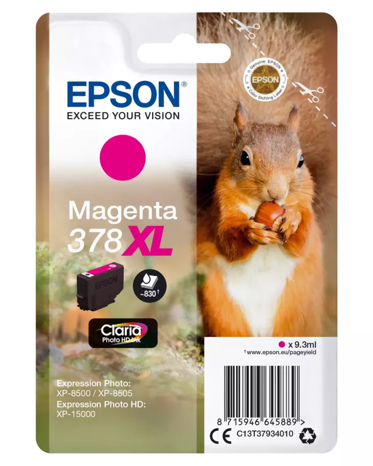 T378 Magenta Ink Cartridge XL - Epson mustesuihkupatruunat - C13T37934010 - 2