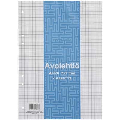 Avolehtiö yleisr. A4/70 7x7, liimasidottu - Avolehtiöt - 242060 - 1