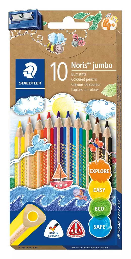 Coloured pencil Noris Club Jumbo triangular ass (10) - Värityskynät - STA128NC10 - 1
