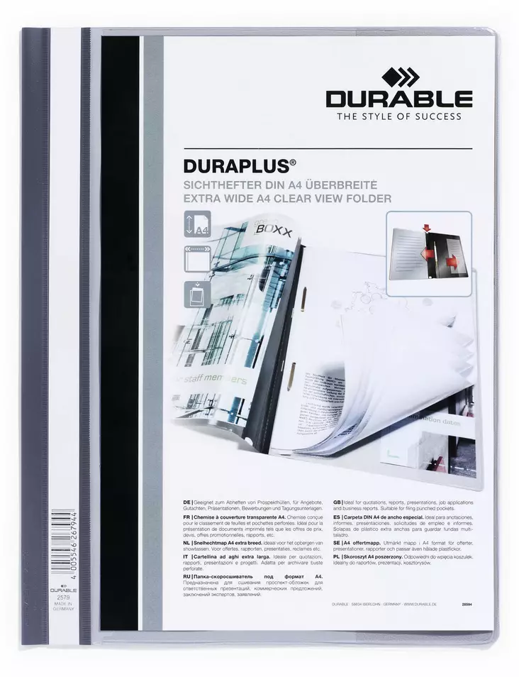 DURABLE DURAPLUS TARJOUSKANSIO HARMAA - Kansiot - 257910 - 1