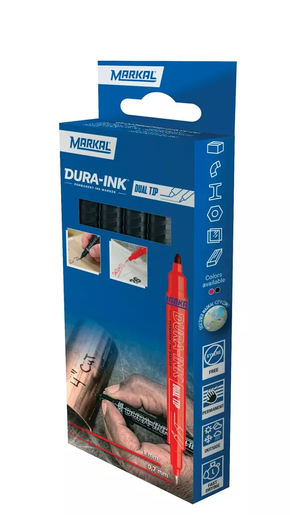 Dura Ink Dual Tip - (X4 Black) - Merkkauskynät, -tussit - MAR22270 - 1