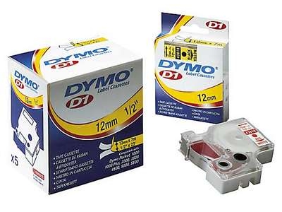 Dymo D1 teippi 9mm kirkas/musta tarrakasetti - Dymo tarrakirjoittimet ja tarrateipit - 40910 - 1