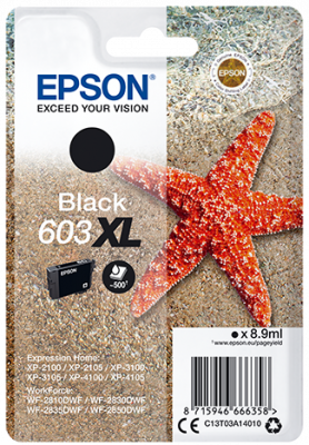 Epson 603XL Black Ink Cartridge - Epson mustesuihkupatruunat - T03A14010 - 1