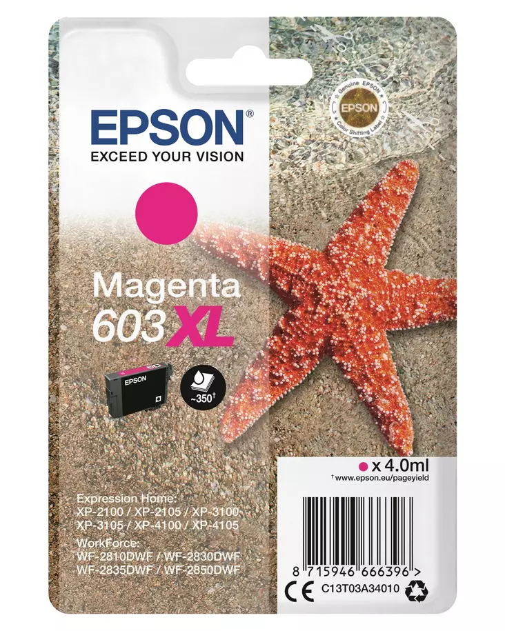 Epson 603XL Magenta Ink Cartridge - Epson mustesuihkupatruunat - T03A34010 - 1