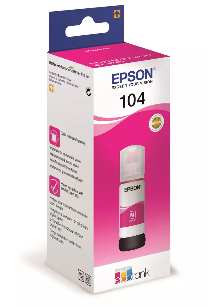 Epson EcoTank T104 Pigment Magenta 70ml - Epson mustesuihkupatruunat - T00P340 - 1