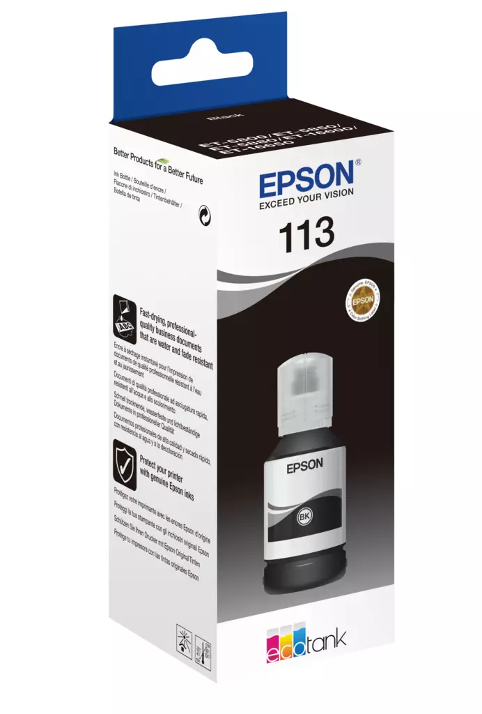 Epson EcoTank T113 Pigment Black 127ml - Epson mustesuihkupatruunat - T06B140 - 1