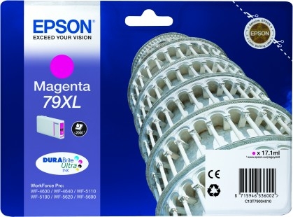 Epson MAGENTA 79XL DURABRITE ULTRA INK 17.1ml 2000sivua - Epson mustesuihkupatruunat - T79034010 - 1