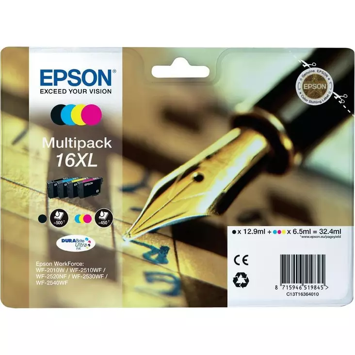 Epson monipakkaus nro 16XL-sarja -mustekasettipakkaus - Epson mustesuihkupatruunat - T16364010 - 1