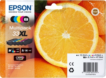 Epson MP XL 5-colours 33 Claria Premium muste - Epson mustesuihkupatruunat - T33574010 - 1