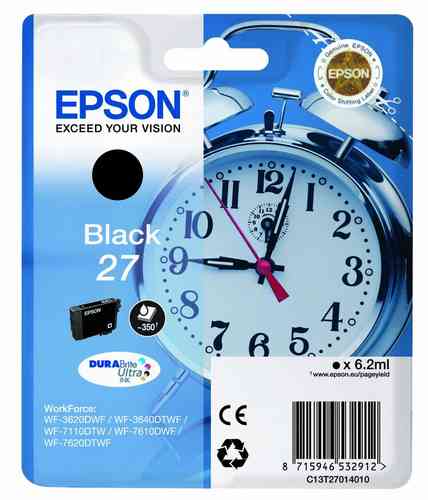 Epson Musta 27 DURABRITE ULTRA INK 6.2ml - Epson mustesuihkupatruunat - T27014010 - 1