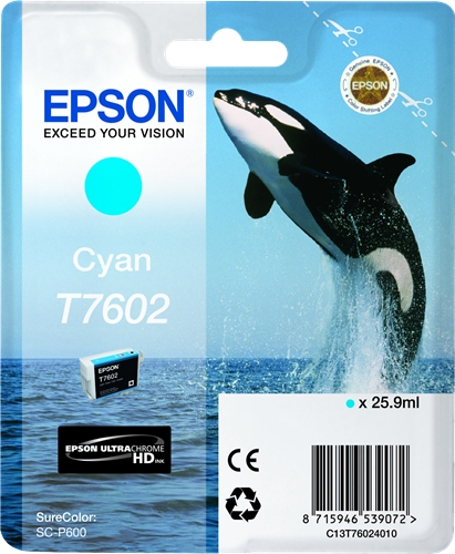 Epson SC-P600 cyan 25.9ml - Epson mustesuihkupatruunat - T76024010 - 1