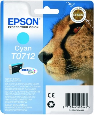 Epson T0712 cyan väripatruuna - Epson mustesuihkupatruunat - T07124010 - 1