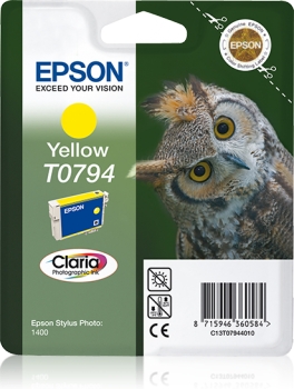 Epson T0794 keltainen Claria 715s 11,1ml - Epson mustesuihkupatruunat - T07944010 - 1