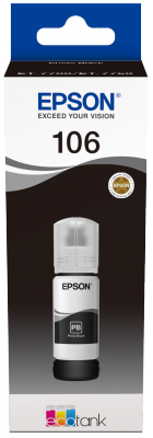 Epson T106 EcoTank Photo Black - Epson mustesuihkupatruunat - C13T00R140 - 1