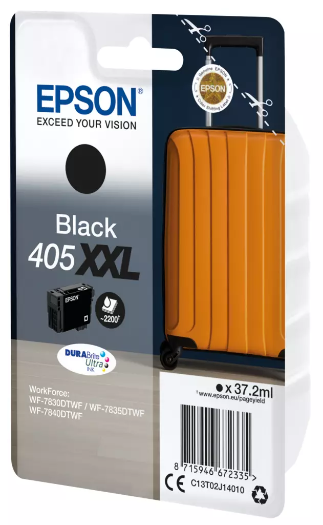 Epson T405 Black XXL 2,2K - Epson mustesuihkupatruunat - C13T02J14010 - 1