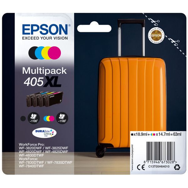 Epson T405 Multipack 4-colours XL - Epson mustesuihkupatruunat - C13T05H64010 - 1