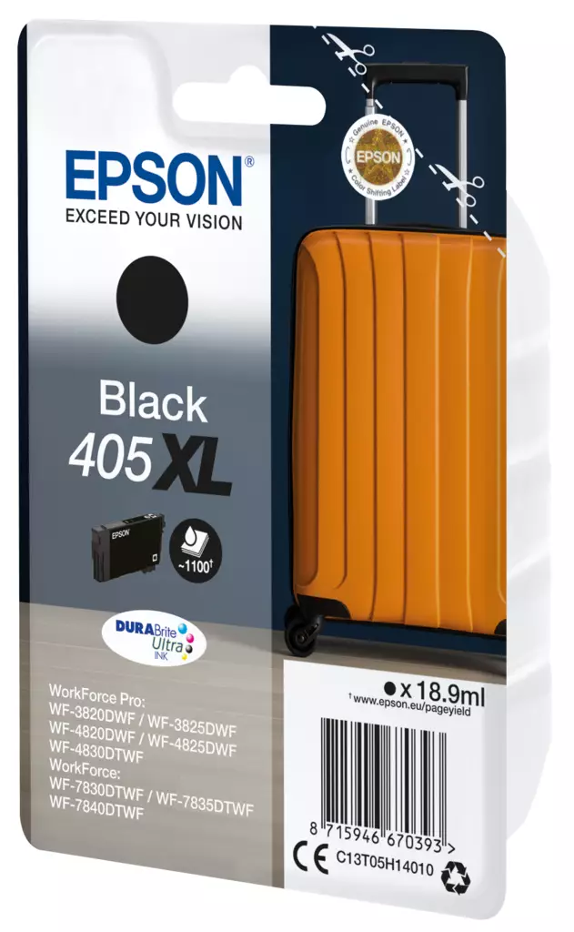 Epson T405 Singlepack Black XL 1,1K - Epson mustesuihkupatruunat - C13T05H14010 - 1
