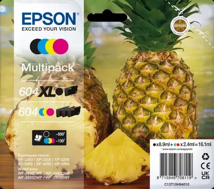 Epson T604 XL musta/Standard CMY - Epson mustesuihkupatruunat - T10H94010 - 1