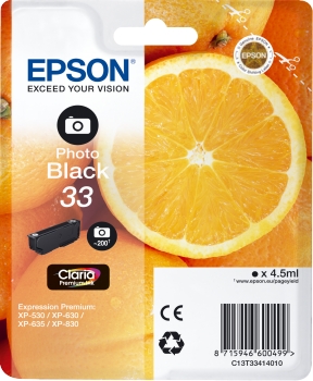 Epson Valokuvamusta 33 Claria Premium muste - Epson mustesuihkupatruunat - T33414010 - 1