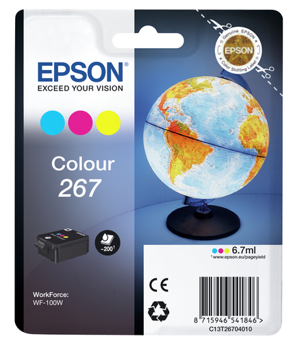 Epson WF-100W tulostimen 3-väripatruuna - Epson mustesuihkupatruunat - T26704010 - 2