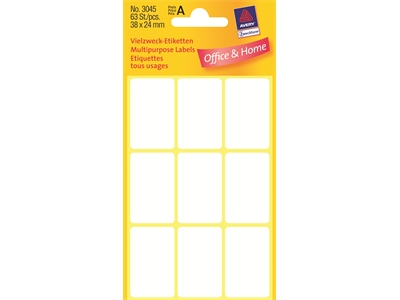 Etiketti Avery 3045 38x24/63kpl - Tarra-etiketit - 225620 - 1