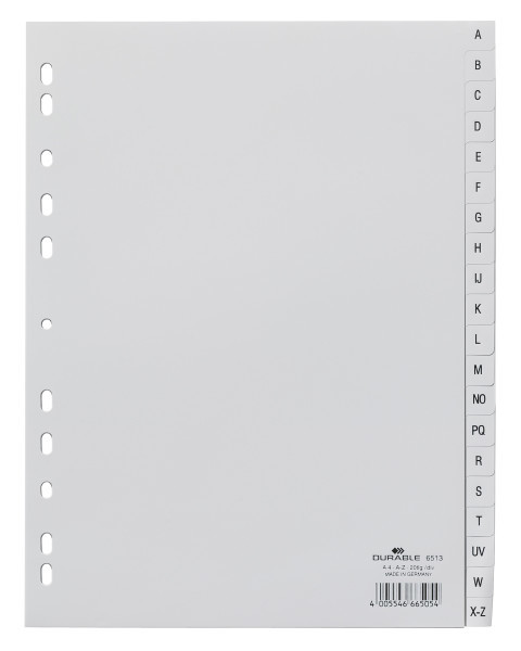 Hakemisto A4 A-Z PP Harmaa - Hakemistot, rekisterit - 651310 - 1
