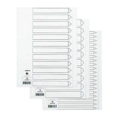Hakemisto Q-Connect A4 10-osainen blanko kartonki valkoinen - Hakemistot, rekisterit - 218110 - 1