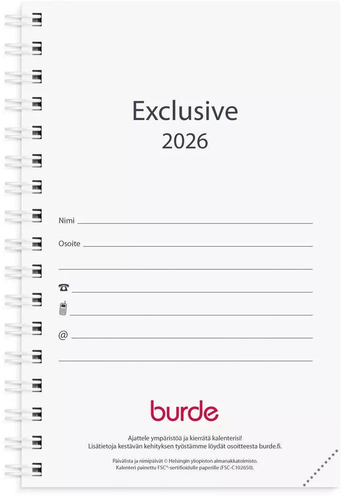 Kalenteri 2026 Exclusive vuosipaketti - Taskukalenterit - 398000 - 1