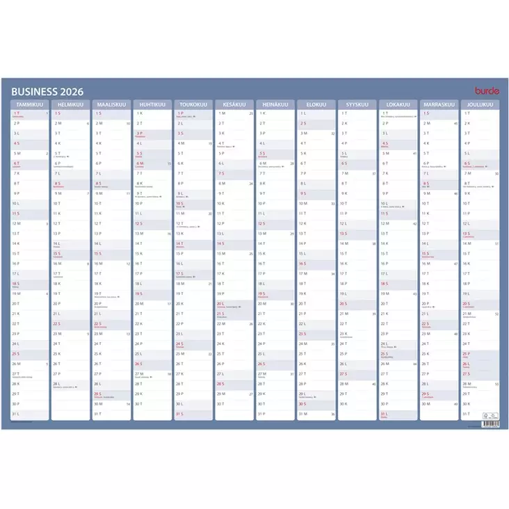 Kalenteri 2026 Seinälehti Business - Taulukkoalmanakat - 398080 - 1