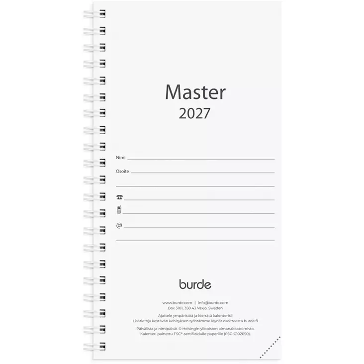 Kalenteri 2027 Master vuosipaketti - Taskukalenterit - 10120 - 1