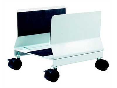 Keskusyksikköteline Q-Connect pyörillä valkoinen - Keskusyksikkötelineet - 393290 - 1