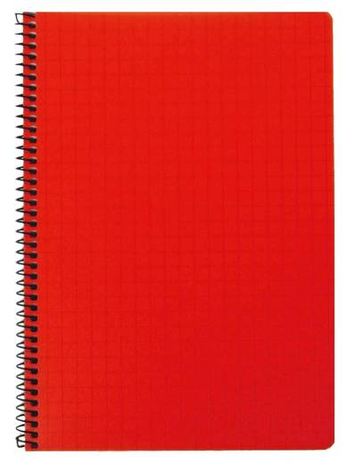 Kierrevihko A5/80 punainen, 7x7 ruudutus, muovikannet - Vihkot ja lehtiöt - 132730 - 1