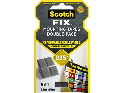 Kiinnitysteippipalat Scotch 12.7x12.7mm /64kpl - Kiinnitystarrat, -teipit - 631170 - 3