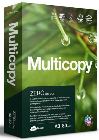 Kopiopaperi Multicopy Zero A3 80g/500 - ympäristöystävällinen ja hiilineutraali kopiopaperi - Valkoiset tulostuspaperit - 235090 - 1