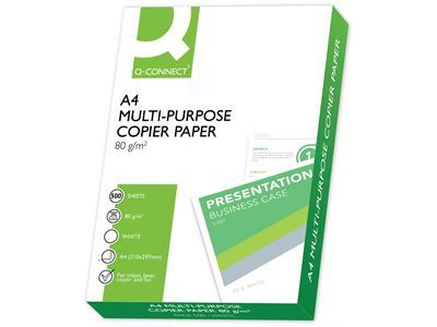 Kopiopaperi UPM Q-Connect A4 80g/500 - Valkoiset tulostuspaperit - 235010 - 1