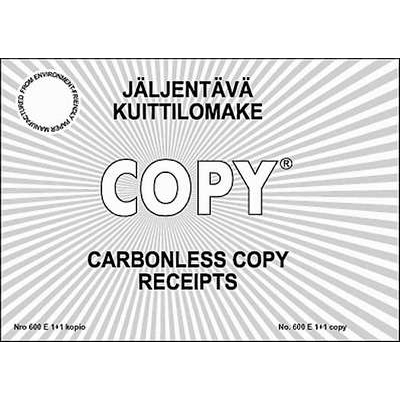 Kuittilomake 600E A6 vaaka englanti/50+50 - Kirjoituspaperit ja lomakkeet, kortistot - 214300 - 1
