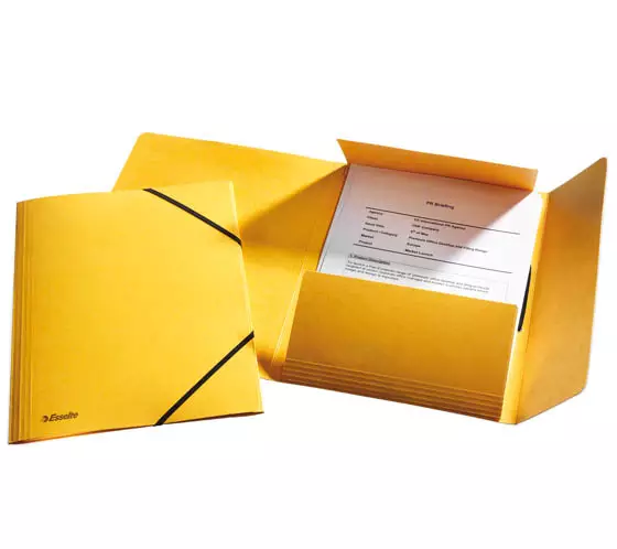 Kulmalukkokansio Esselte A4 läpillä keltainen - Kansiot - 62200 - 1